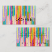 Carte De Visite Café de fidélité couleur aquarelle (Devant / Derrière)