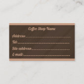 Carte De Visite Café de luxe moderne en marbre au chocolat gratuit (Dos)