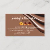 Carte De Visite Café de pâtisserie Brown au chocolat Donut (Dos)