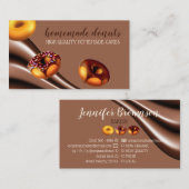 Carte De Visite Café de pâtisserie Brown au chocolat Donut (Devant / Derrière)