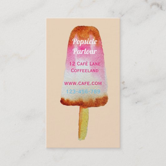 Carte De Visite Café de plage à pâtisserie à blocs de glace Été (Devant)
