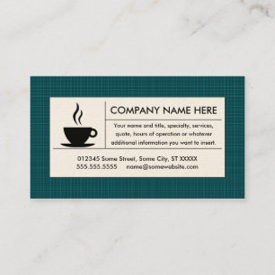 Carte De Visite café de plaid