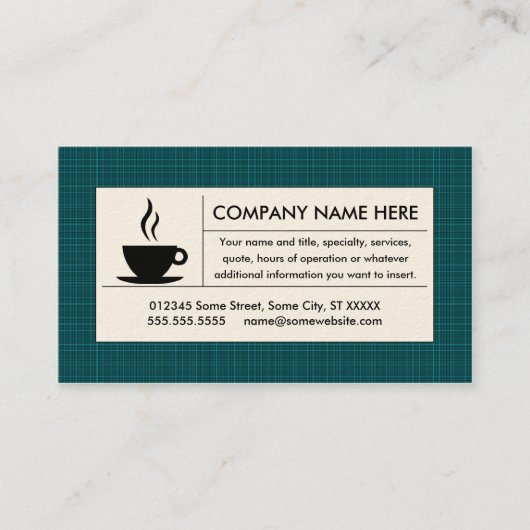 Carte De Visite café de plaid (Devant)