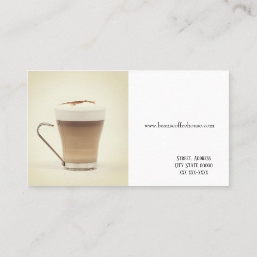 Carte De Visite Café d'haricots (Dos)