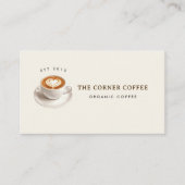 Carte De Visite Café élégant à l'aquarelle (Devant)