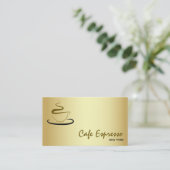 Carte De Visite Café Élégant Or (Debout devant)
