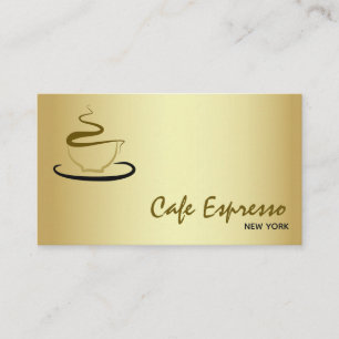 Carte De Visite Café Élégant Or