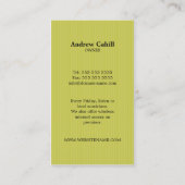 Carte De Visite Café et Café House (Dos)