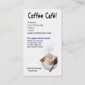 Carte De Visite Café gastronome "de Café de café", Capuccino, café (Dos)
