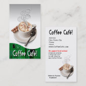 Carte De Visite Café gastronome "de Café de café", Capuccino, café (Devant / Derrière)