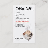 Carte De Visite Café gastronome "de Café de café", Capuccino, café (Dos)