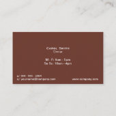 Carte De Visite Café | Haricots à café (Dos)