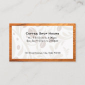 Carte De Visite Café | Haricots | Bordure de bois (Dos)