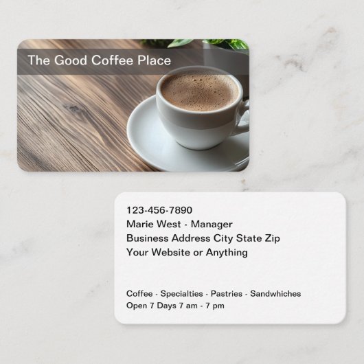 Carte De Visite Café Java Restaurant (Devant / Derrière)