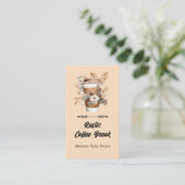 Carte De Visite Café Latte Code QR tendance et site Web (Debout devant)