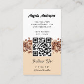 Carte De Visite Café Latte Code QR tendance et site Web (Dos)