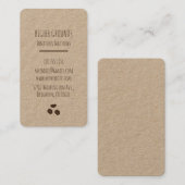 Carte De Visite Café - Logo d'entreprise Papier d'artisanat (Devant / Derrière)
