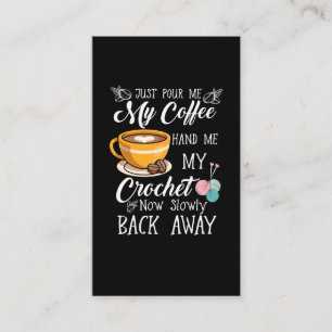 Carte De Visite Café Louvain Crochet Lady Crocheting Humour Fil