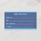 Carte De Visite Café moderne en marbre bleu libre de luxe (Dos)