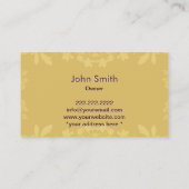 Carte De Visite Café moderne rôti par monogramme de grains de café (Dos)