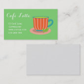 Carte De Visite Café moderne salon de thé teacup menthe poivrée (Devant / Derrière)