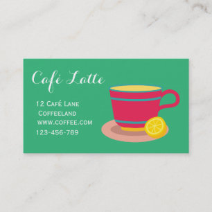Carte De Visite Café moderne thé thé teacup thé citron