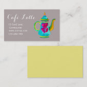 Carte De Visite Café moderne théière théière (Devant / Derrière)