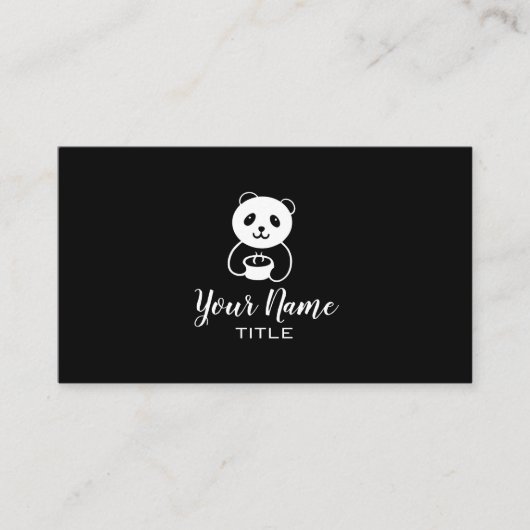 carte de visite café nourriture ours panda (Devant)