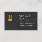 Carte De Visite Café orange de restaurant de restauration de logo (Dos)