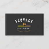 Carte De Visite Café orange de restaurant de restauration de logo (Devant)