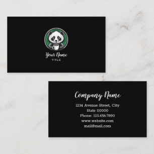 Carte de visite café ours panda