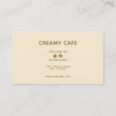 Carte De Visite Café pâtissier de boulangerie douce et simple (Dos)