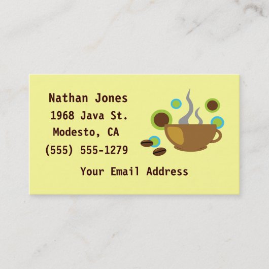Carte De Visite Café Pop Art (Devant)