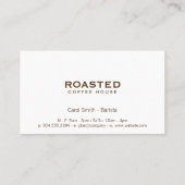 Carte De Visite Café Pot Café Fèves | Barista (Dos)