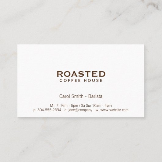 Carte De Visite Café Pot Café Fèves | Barista (Dos)