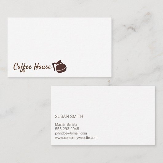 Carte De Visite Café | Pot de café (Devant / Derrière)