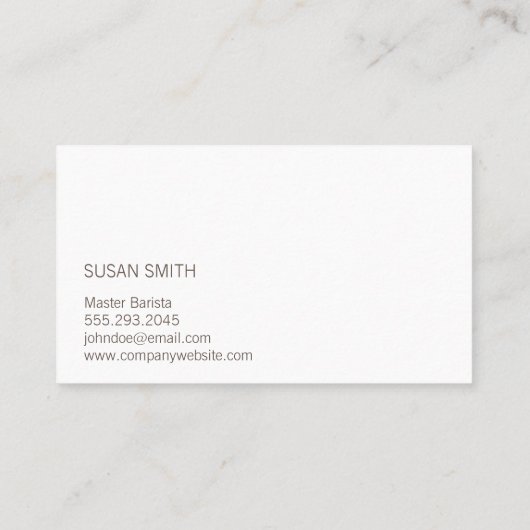 Carte De Visite Café | Pot de café | Fèves de café (Dos)