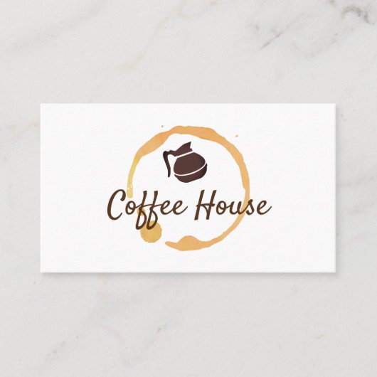 Carte De Visite Café | Pot de café | Tige de café (Devant)