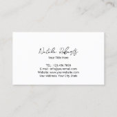 Carte De Visite Café professionnel minimaliste (Dos)