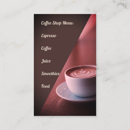 Carte De Visite Café-restaurant (Dos)