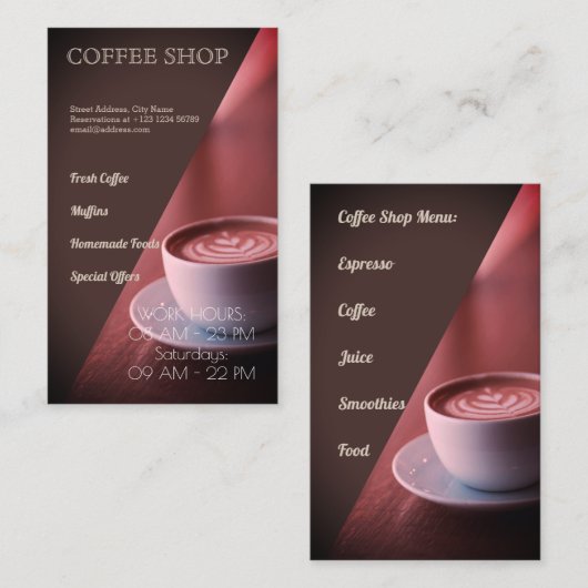 Carte De Visite Café-restaurant (Devant / Derrière)