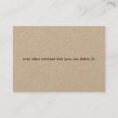 Carte De Visite Café-restaurant unique de Papier d'emballage (Dos)