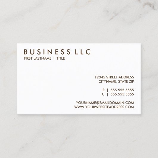 Carte De Visite CAFÉ rétro (Dos)