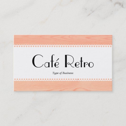 Carte De Visite Café Retro (Calcaire) - Bois (Devant)