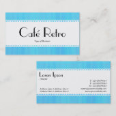 Carte De Visite Café Retro (Calcaire) - Texture peinte en bleu (Devant / Derrière)