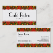 Carte De Visite Café Retro (Scalloped) (Devant / Derrière)