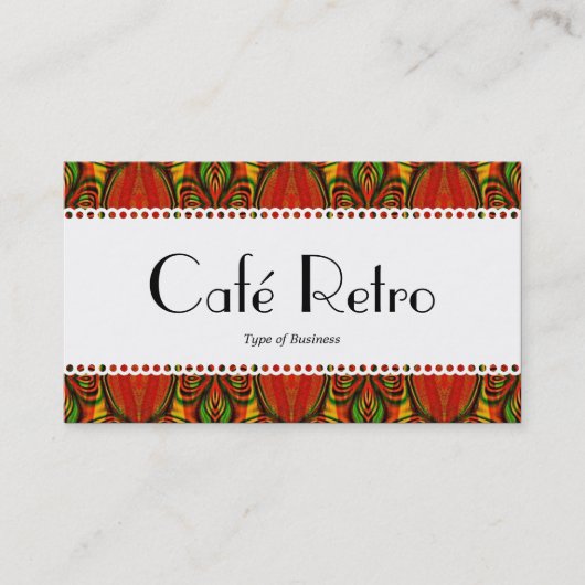 Carte De Visite Café Retro (Scalloped) (Devant)