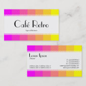 Carte De Visite Café Retro (Scalloped) - Magenta to Yellow (Devant / Derrière)