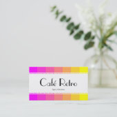 Carte De Visite Café Retro (Scalloped) - Magenta to Yellow (Debout devant)