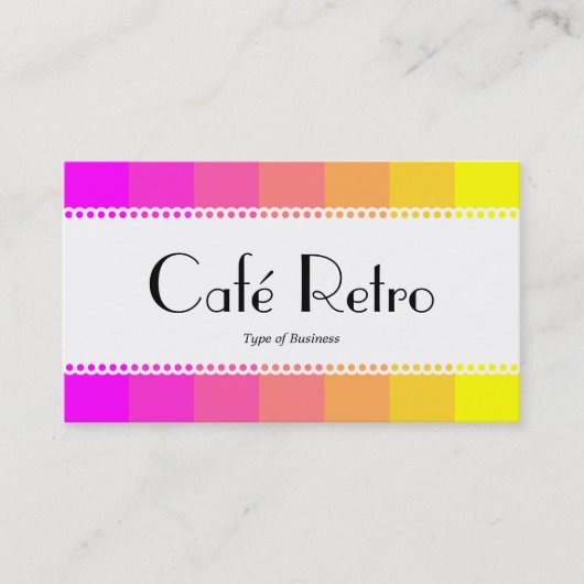 Carte De Visite Café Retro (Scalloped) - Magenta to Yellow (Devant)